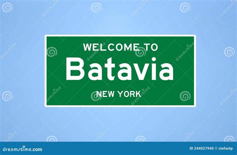Batavia, New York City Limit Sign. Town Sign from the USA. Stock ...