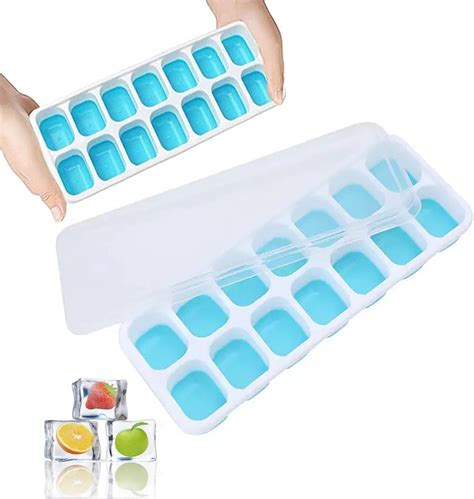 Amazon.com: 2 Pack Silicone stackable Ice Cube Trays, Reusable Flexible ...