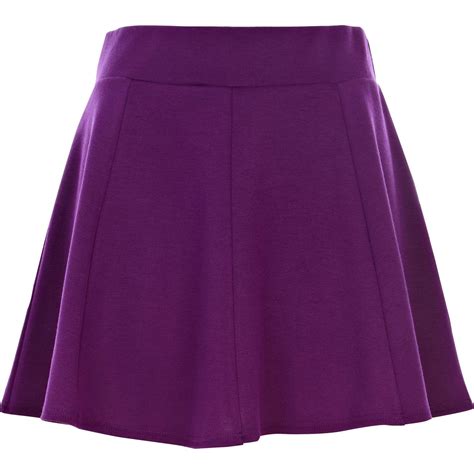 River Island Dark Purple Skater Skirt | Lyst UK