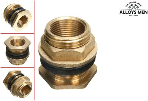 Buy 1/2 Female 3/4 Male Brass Water Tank Connector Fitting with Rubber ...