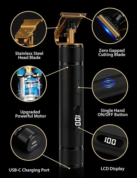 Professional Hair Clippers for Men - Cordless Zero Gapped T-Blade ...