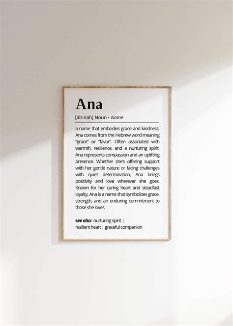 Ana Name Meaning Print | Personalized Gift | Nursery Wall Art | Instant ...
