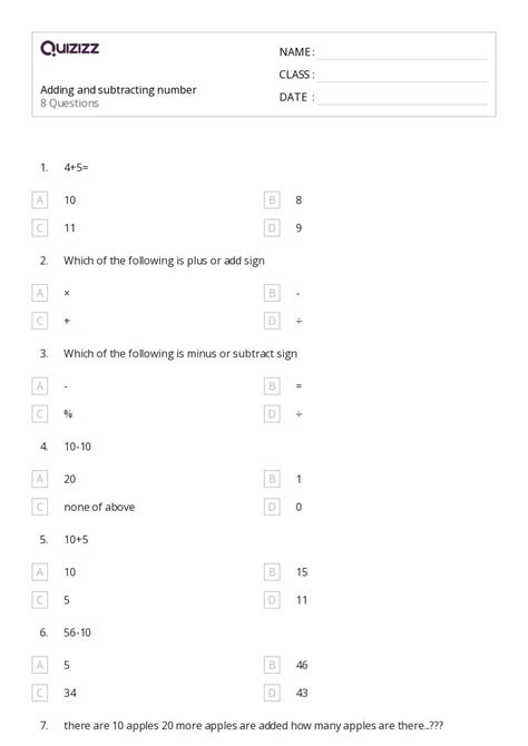 50+ Adding and Subtracting Mixed Numbers worksheets for Kindergarten on ...