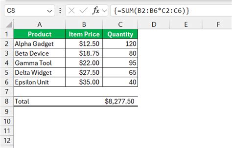 Excel Array Formulas 的图像结果