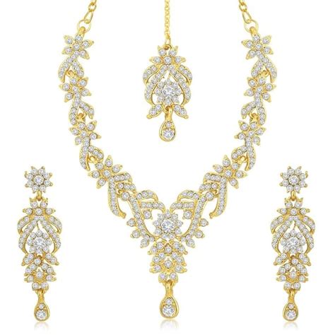 Sukkhi Trendy Gold Plated Australian Diamond Stone Studded Necklace Set ...
