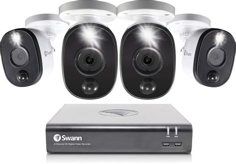 Swann 8 Channel 4 Camera Security System, Wired Surveillance 1080p HD ...
