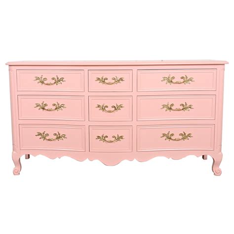 Kindel Furniture French Provincial Louis XV Pink Lacquered Highboy ...