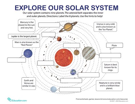 Solar System Worksheet 的图像结果