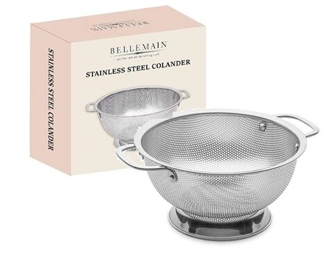 Bellemain Micro-perforated Stainless Steel Colander-Dishwasher Safe (3 ...