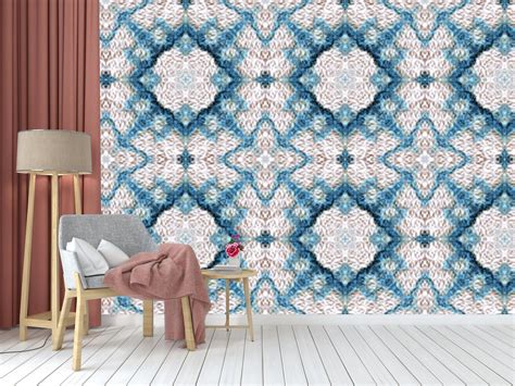 Blue White Illusion Pattern Wallpaper – Myindianthings