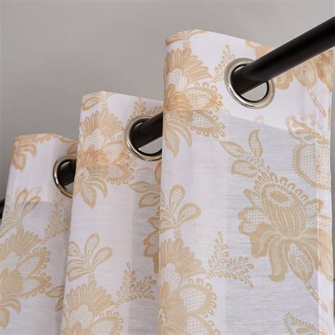 Buy Chanderi Lolite Set of 2 Printed Sheer Door Curtains from Home ...