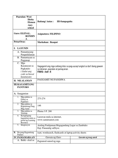 Semi Detailed Lesson Plan Example 的图像结果