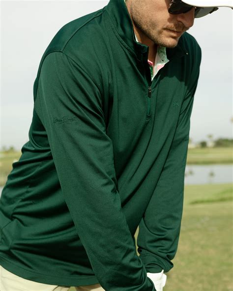 The Pebble Beach - Jungle Green Quarter Zip Pullover – Kenny Flowers