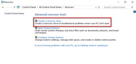 Image result for Create a System Recovery USB