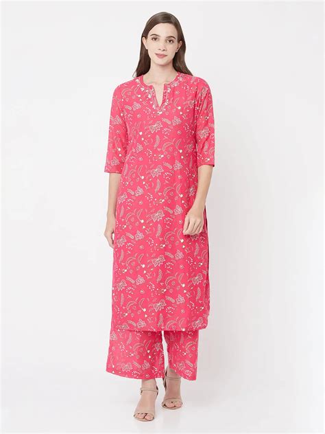 Kurt's Red Print Pure Cotton Kurta Set | Reyaat – SOW stories our way