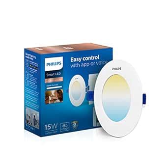 Philips Smart Wi-Fi GU10 LED Downlighter 15-Watt Round Wiz Connected ...