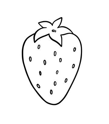Truskawka Dojrzałe Jagody Ta Roślina Doodle Kreskówka Liniowa ...