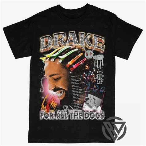 Drake Tee Shirt Rap Hip hop Concert Tour For All The Dogs | Tee shirts ...