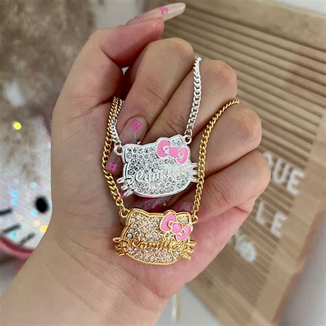 Diamond Kitty Custom Nameplate Necklace | Hello kitty jewelry, Girly accessories, Pretty jewellery
