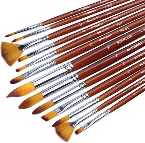 Amazon.com: DUGATO Artist Paint Brush Set 13pcs, Long Handle Oil ...