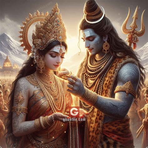 mahadev parvati vivaah mahashivratri image - ghantee