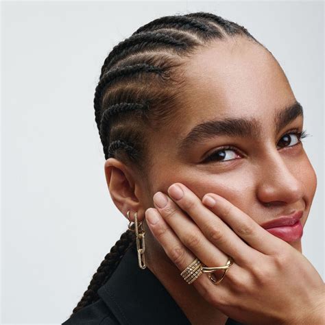 Buy Pandora Hoop Earrings Outlet - Gold ME Extended Pave Link Single ...