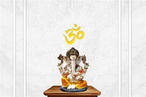 Om Ganesh Pooja Room Wallpaper – Myindianthings