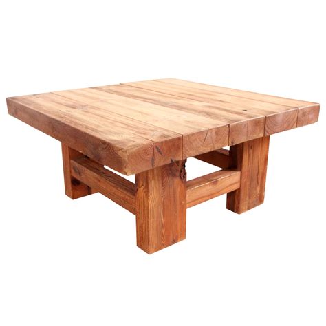 Rustic Wood Block Square Coffee Table at 1stDibs | square wood block ...