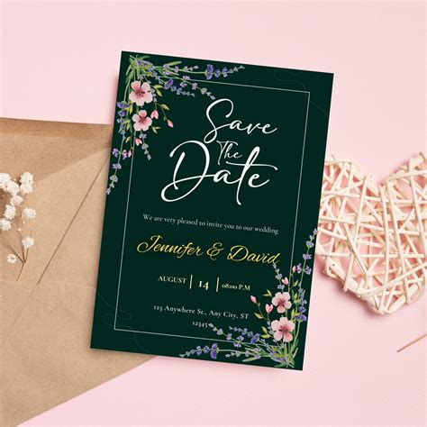 Save the Date Wedding Invitations, Wedding Save the Dates, Floral ...