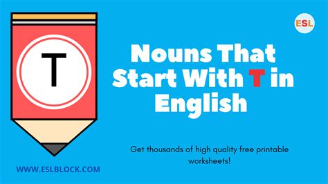 Nouns That Start With T - English as a Second Language