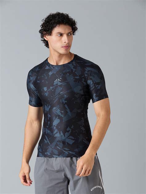 Black Camo Compression Half Sleeve T-Shirt for Men Online In India ...