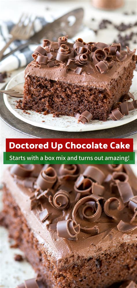 doctored chocolate cake mix with pudding