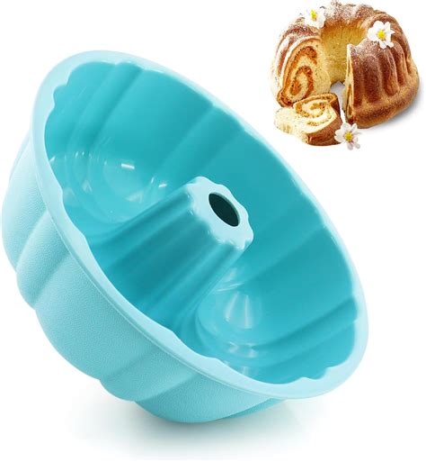 Amazon.com: Tenxuzon Silicone Bundt Pan, Cake Molds, 10 inch Cake Pan ...