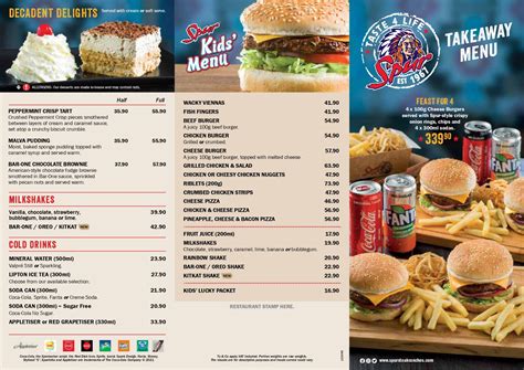 Spur Takeaway Menu and Grill & Go Menu Prices