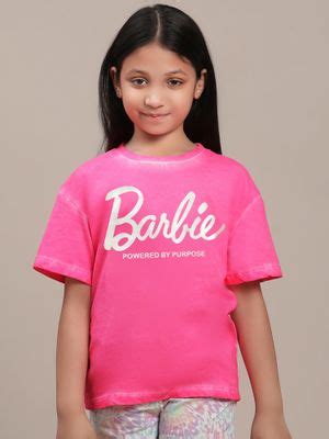 Buy Kidsville Barbie Printed Oversized Fit Tshirt for Girls (3-4 Years ...