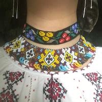 Buy Black and Red Folk Ukrainian Necklace Seed Bead Necklace ...
