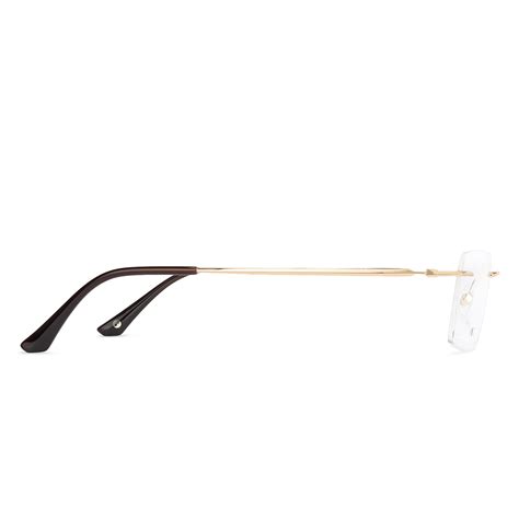 Buy Gold Brown Rimless Rectangle John Jacobs Supreme Steel JJ E12610-C1 ...