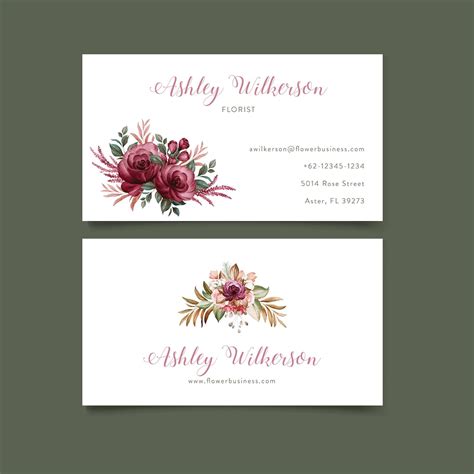 Floral Business Card Template 的图像结果