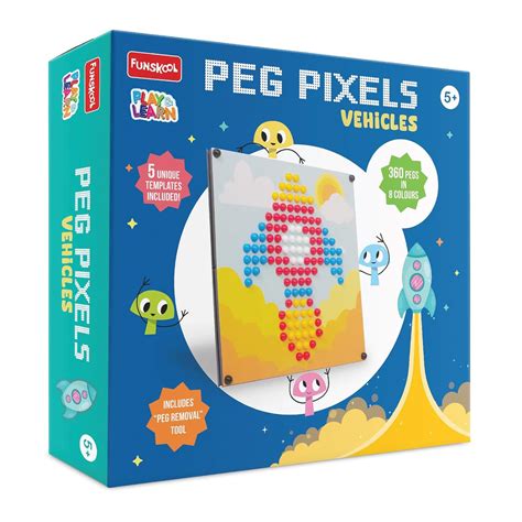 Buy Funskool Peg Pixels-Vehicles, Educational,360 Pegs in 8 Colours ...