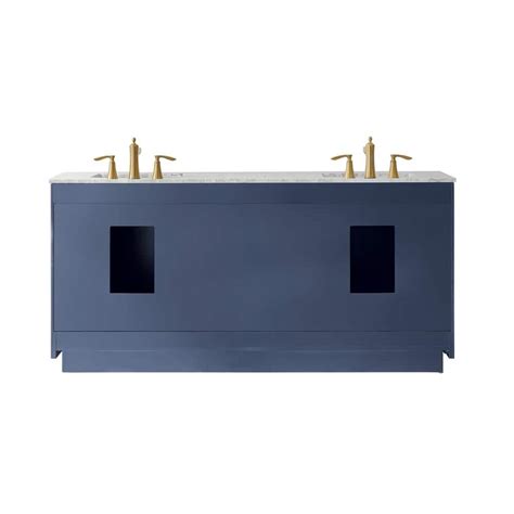 Buy Ivy 72 in. Bath Vanity in Royal Blue with Carrara Marble Vanity Top ...