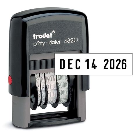 Trodat Economy Self-Inking Date Stamp, Stamp Impression Size: 3/8 x 1-1 ...