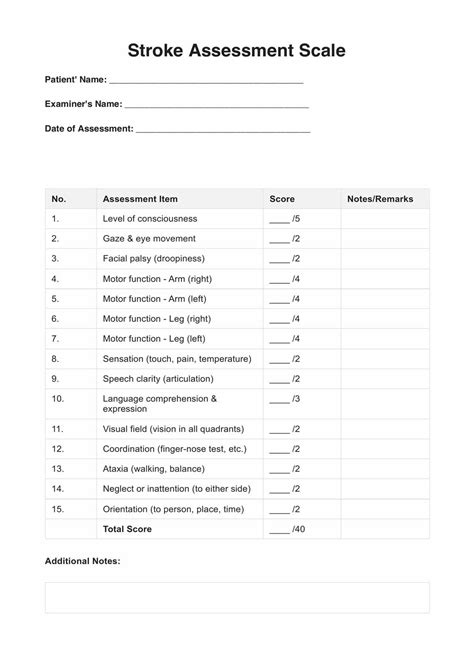 Nihss Stroke Scale Printable