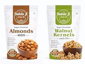 DABDA JI Premium Natural Almonds and Walnuts Kernels 250g | Badam Giri ...