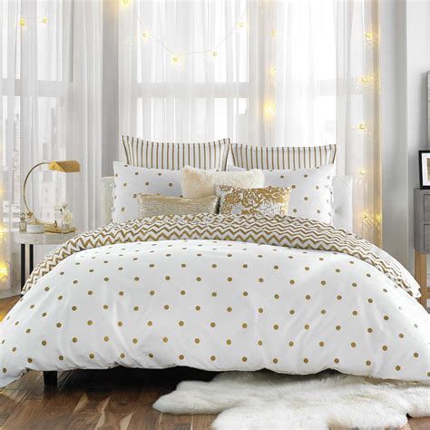 white and gold comforter twin