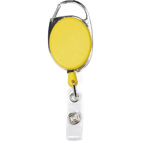 Promotional Plain Oval Carabiner Retractable Badge Reels