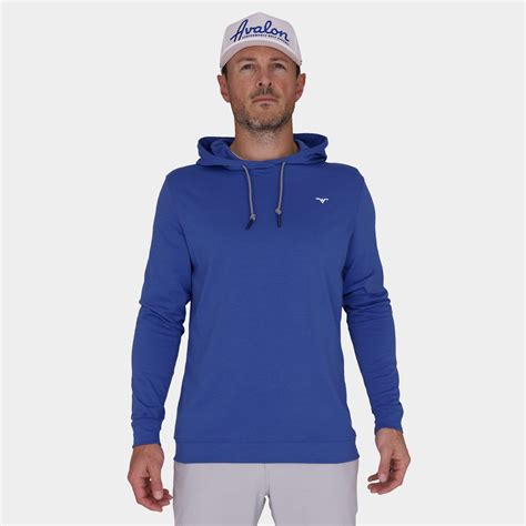 Performance Mens Golf Hoodie: Blue | Avalon Modern Golf Apparel