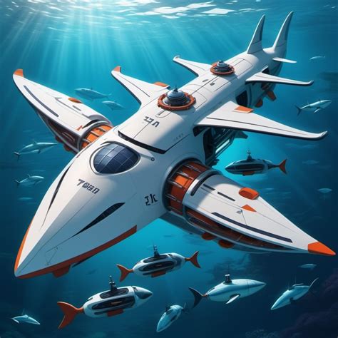 a shark shaped battleship with a cannon sticking out of its mouth ...