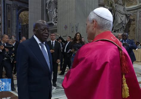 VIDEO: Tinubu meets Pope Leo XIV after inauguration mass in Rome