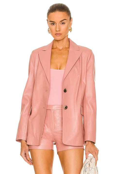 Zeynep Arcay 70's Leather Blazer in Pink | FWRD