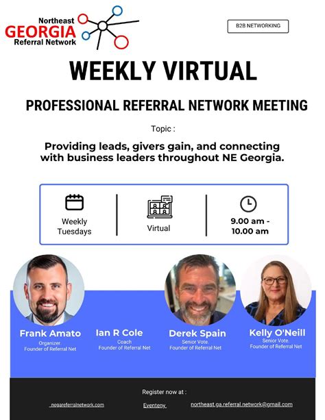NE Georgia Referral Network Weekly Virtual Meeting Tickets, September ...